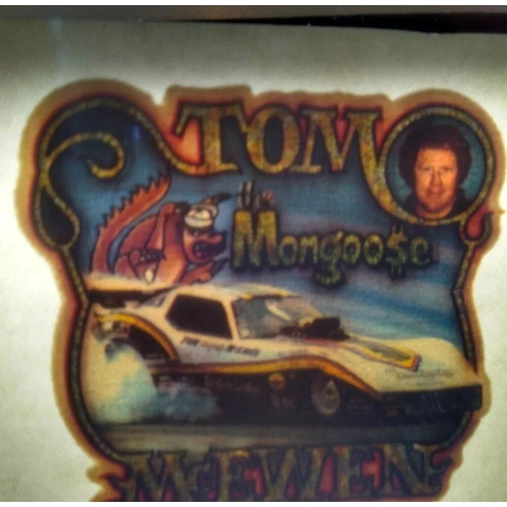 Tom The Mongoose Mcewen Race Car Screamin Glitter Iron-On Decal Donruss 1970s